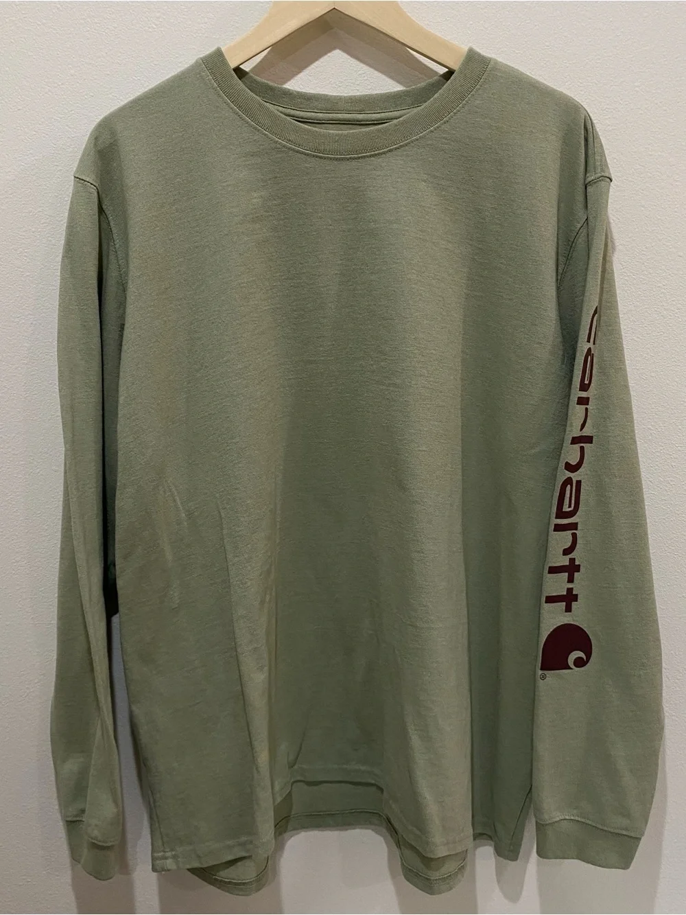 Carhartt Long Sleeve TShirt Mens XXL Green Original Fit Sleeve Logo Tee